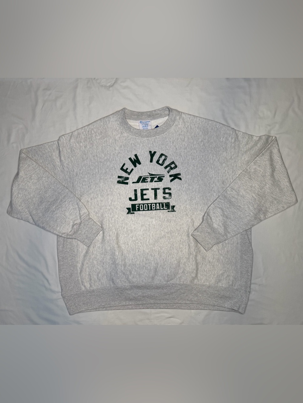 Champion New York Jets Gray Crewneck Sweater